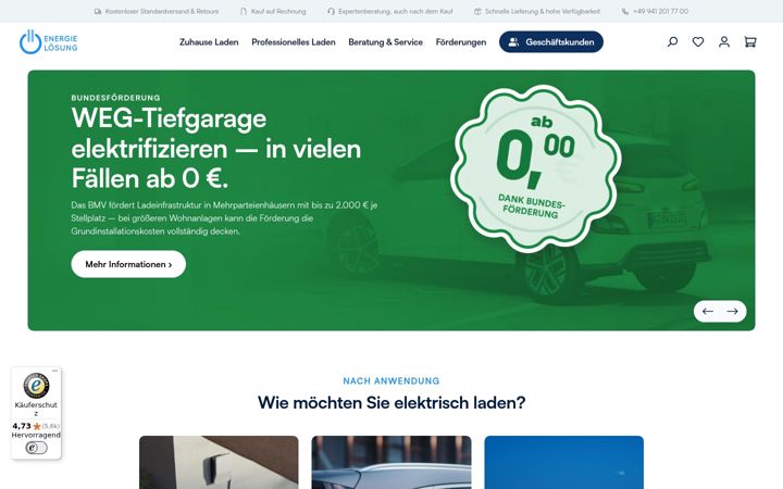 Screenshot of energieloesung.de