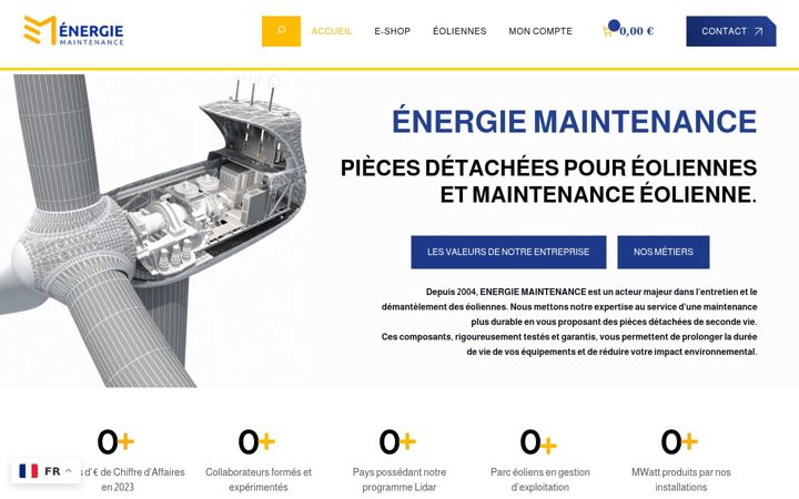 Screenshot of energiemaintenancewindparts.com