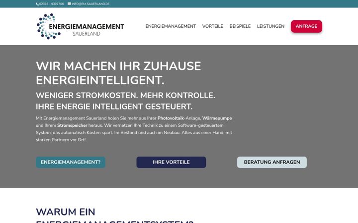 Screenshot of energiemanagement-sauerland.de