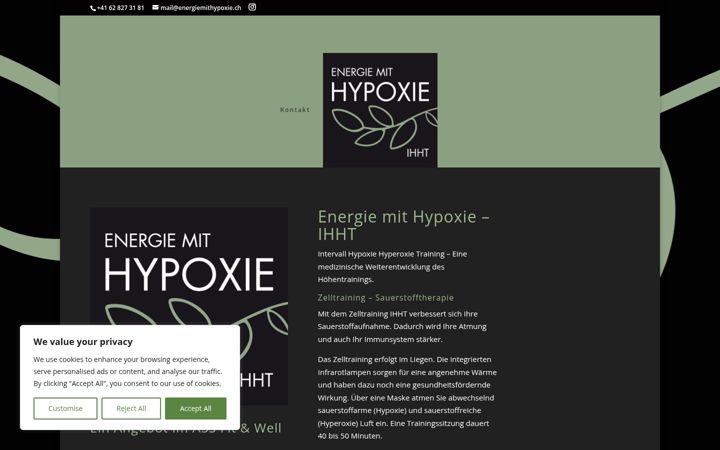 Екранна снимка на energiemithypoxie.ch