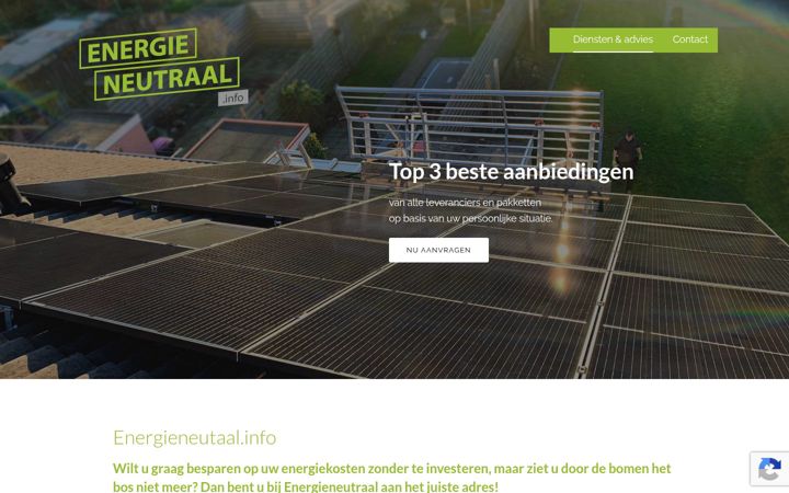 Kuvakaappaus sivustosta energieneutraal.info