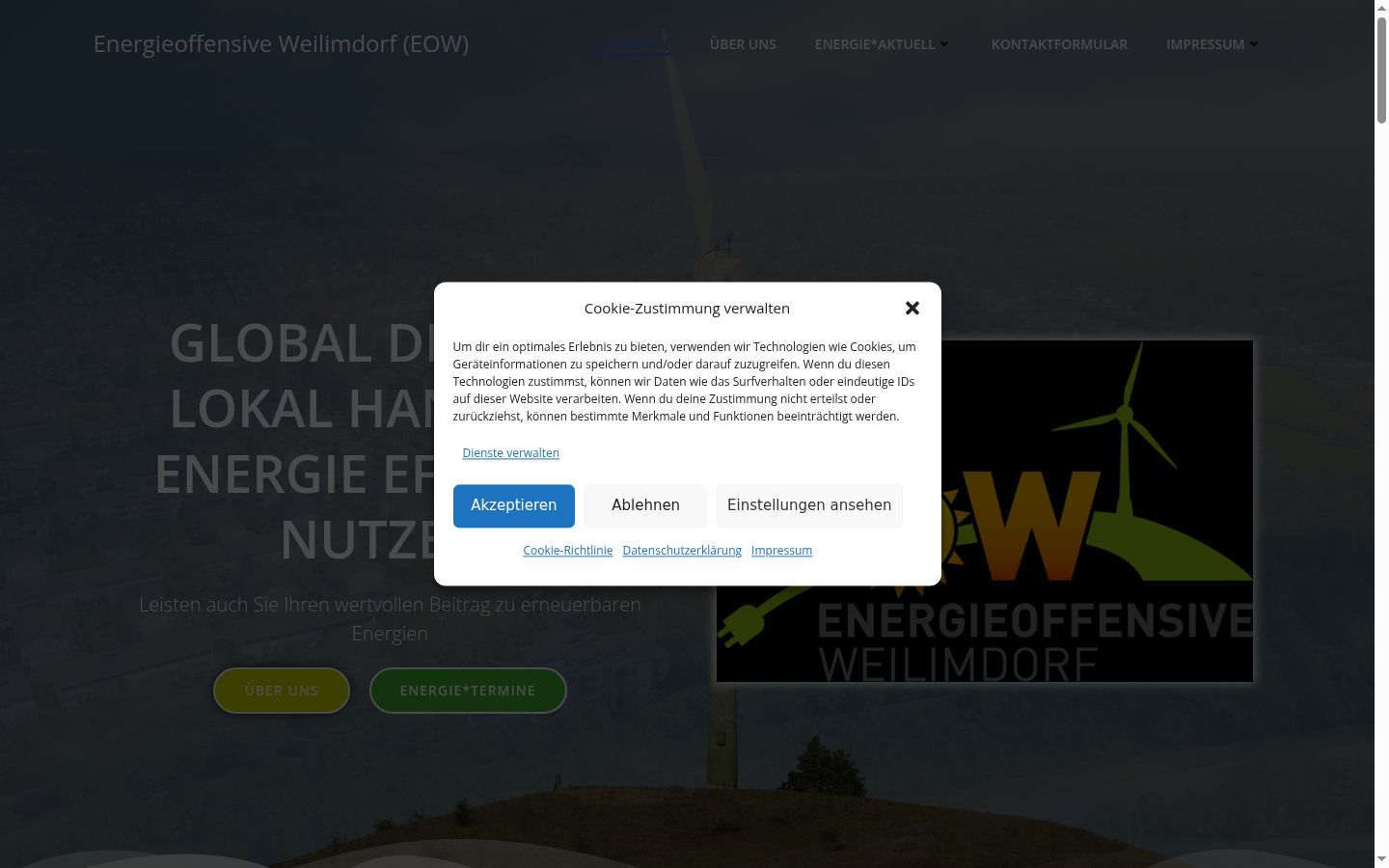 Screenshot tal-banner tal-kunsens muri qabel kwalunkwe interazzjoni