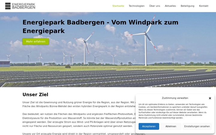 Screenshot of energiepark-badbergen.de