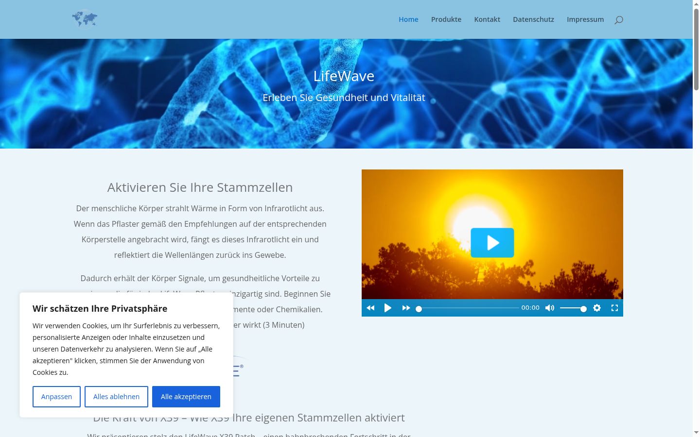 Captura de ecrã do banner de consentimento apresentado antes de qualquer interação