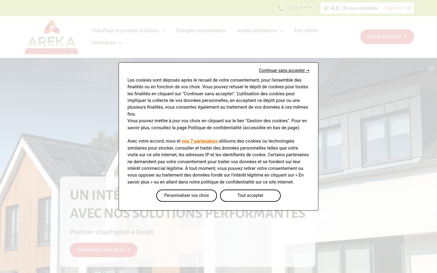 Screenshot of the consent banner shown before any interaction