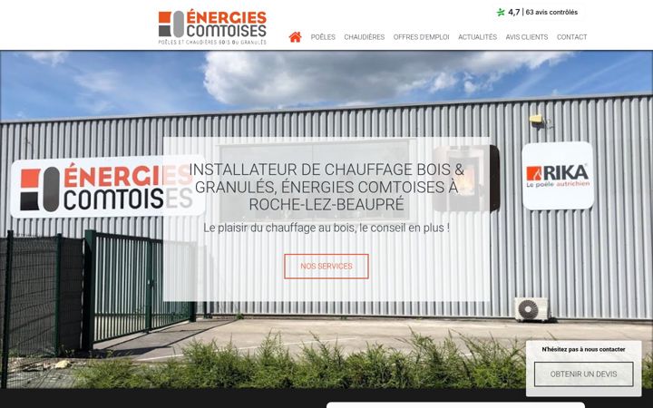 Screenshot of energiescomtoises.fr