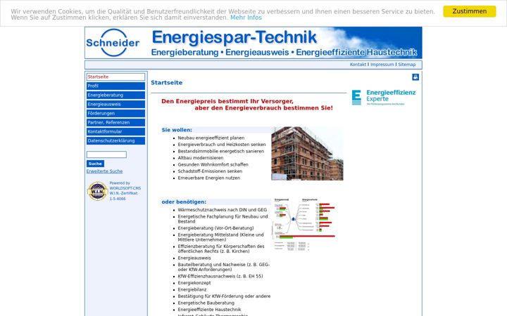 Captură de ecran a energiespar-technik.de