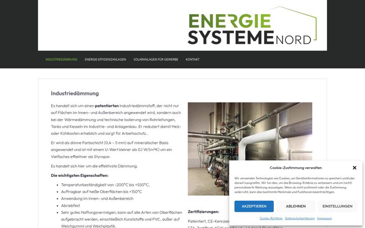 Screenshot of energiesysteme-nord.de