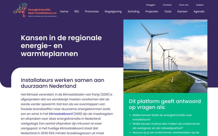 Ekraanipilt saidist energietransitiedoorinstallateurs.nl