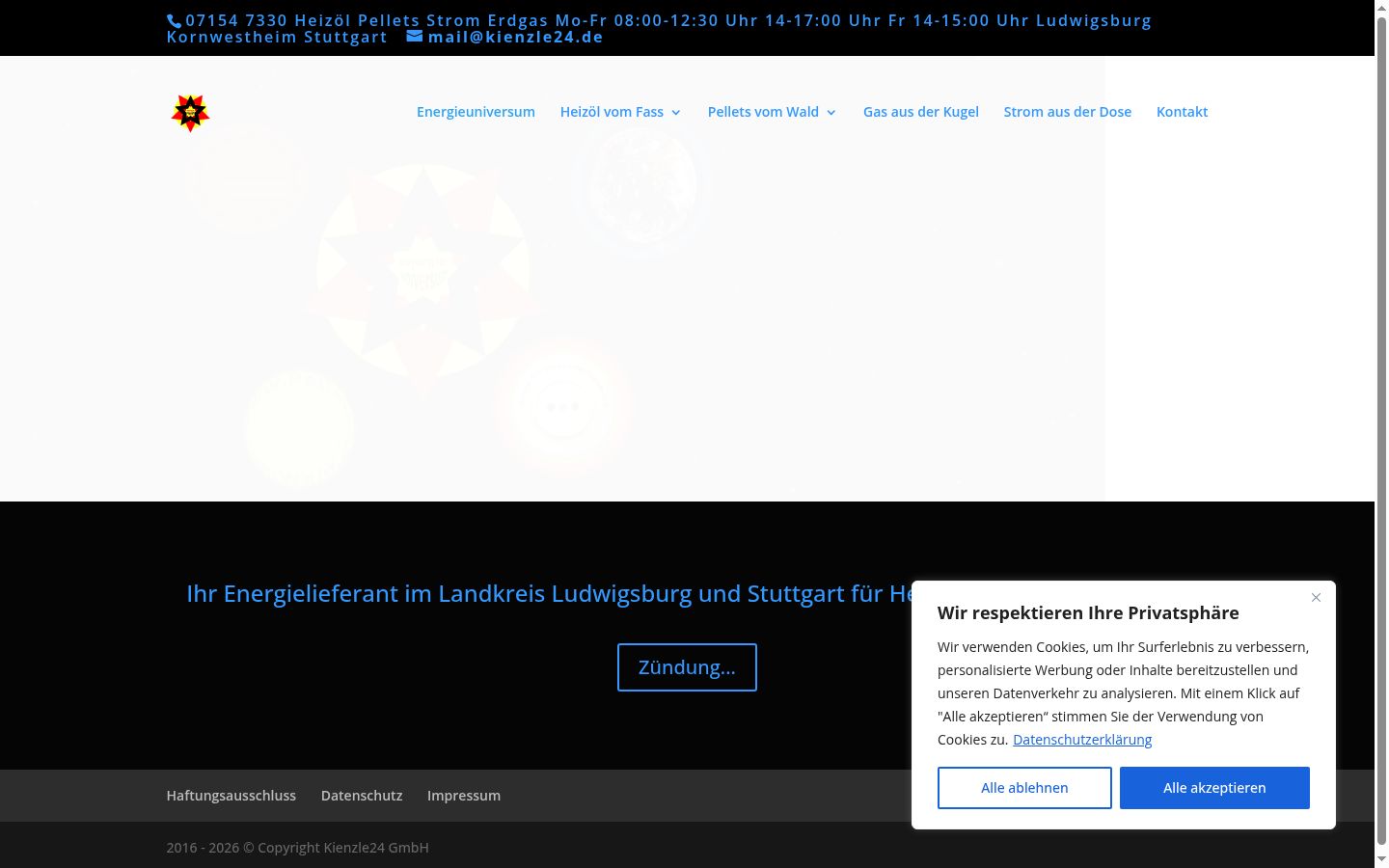 Screenshot del banner di consenso mostrato prima di qualsiasi interazione