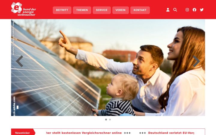 Screenshot of energieverbraucher.de