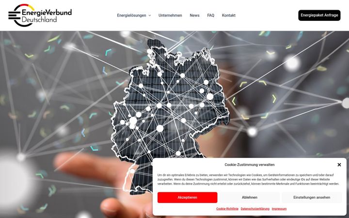 Screenshot ta' energieverbund-deutschland.de