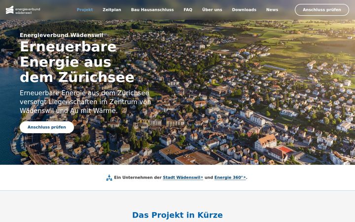 Екранна снимка на energieverbund-waedenswil.ch