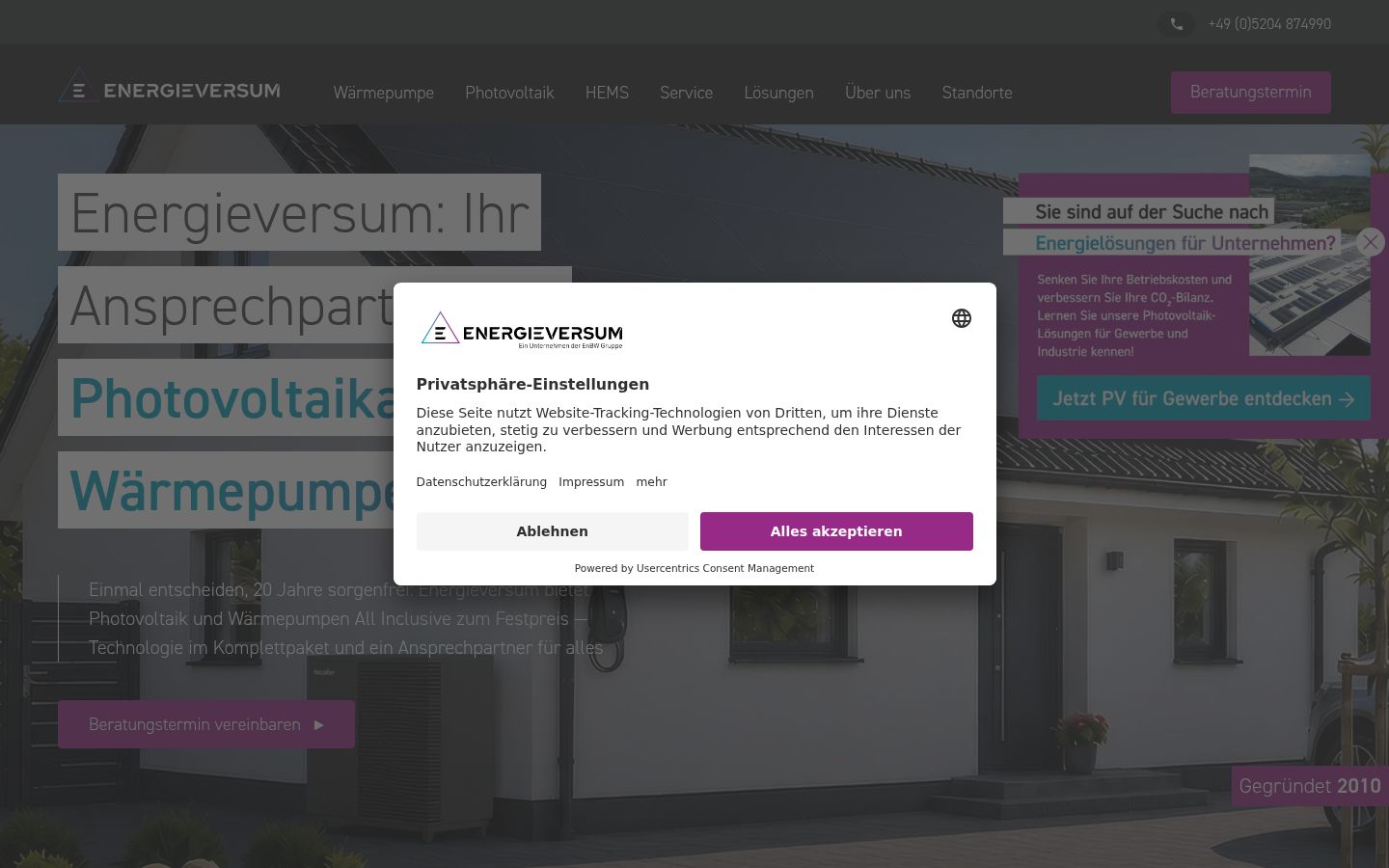 Snímek obrazovky baneru souhlasu zobrazeného před jakoukoli interakcí