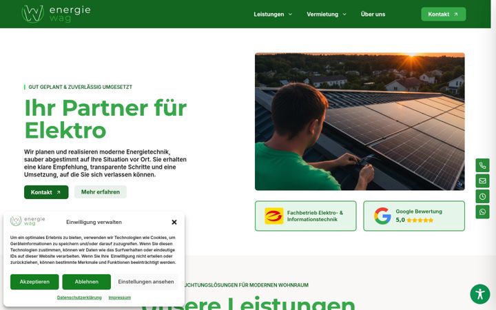 Screenshot ta' energiewag.de