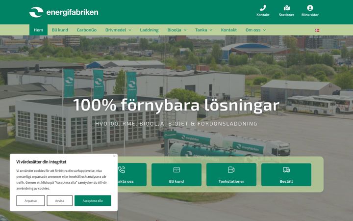 Screenshot von energifabriken.se