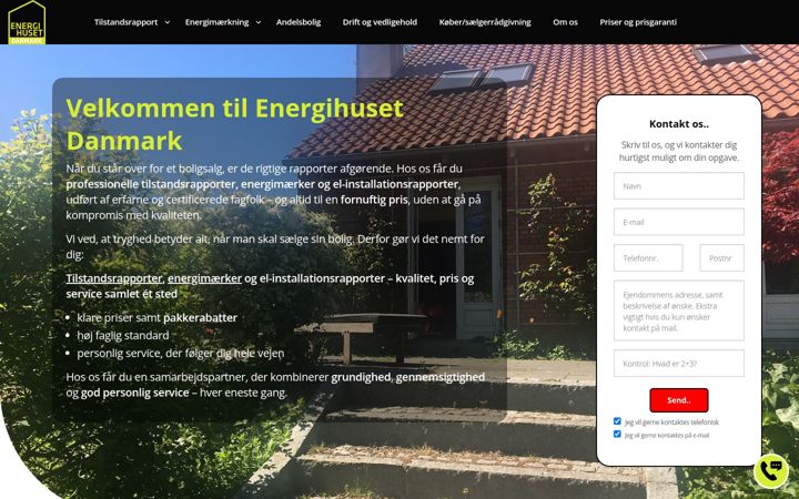 Screenshot di energihuset-danmark.dk
