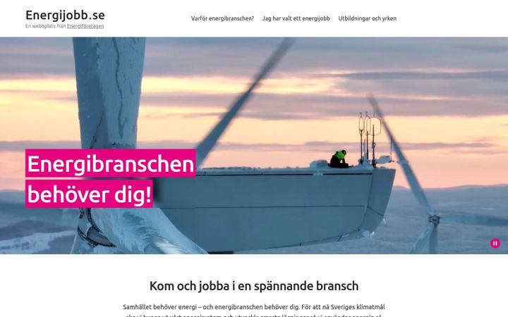 Screenshot von energijobb.se