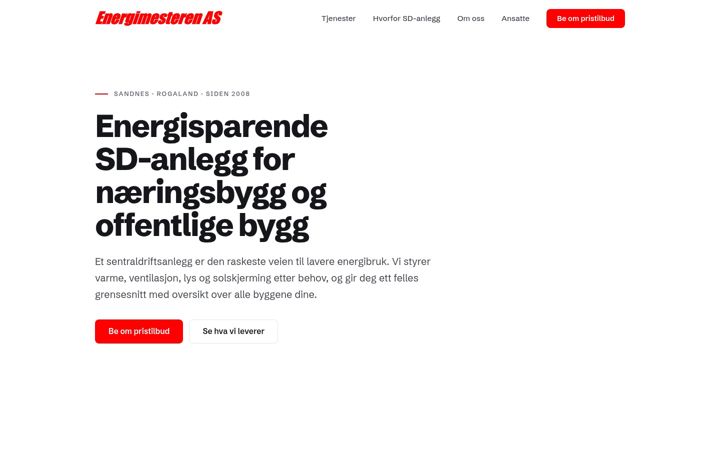 Screenshot van energimesteren.no