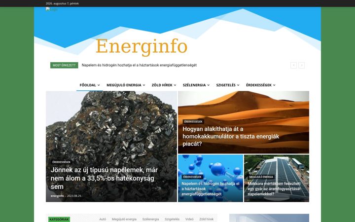 Screenshot ta' energinfo.hu