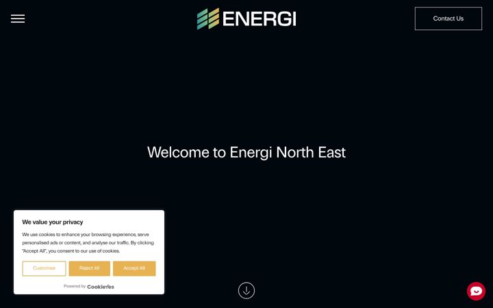 Snímek obrazovky energinortheast.co.uk