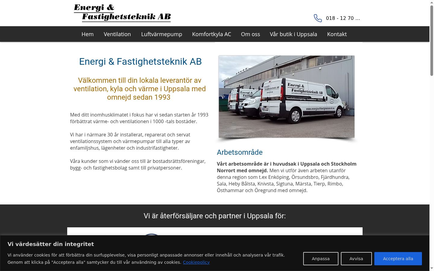 Screenshot des Einwilligungsbanners vor jeglicher Interaktion