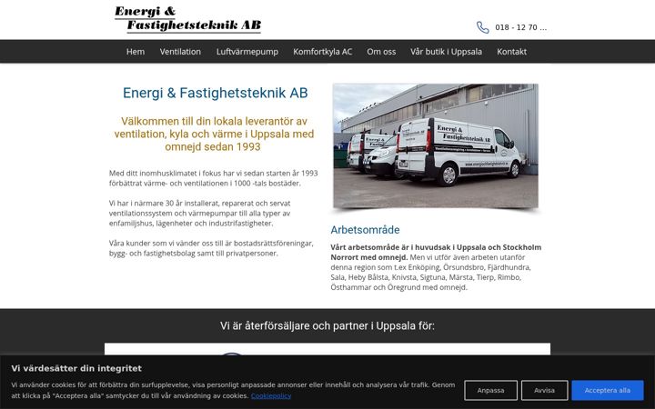 Screenshot von energiochfastighetsteknik.se