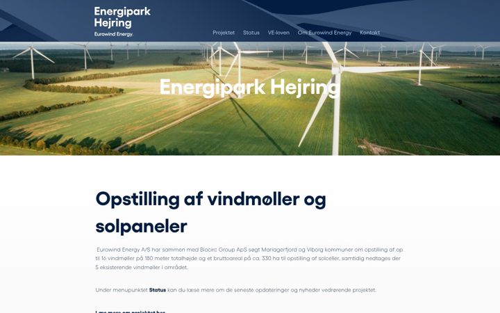 Captura de pantalla de energiparkhejring.dk