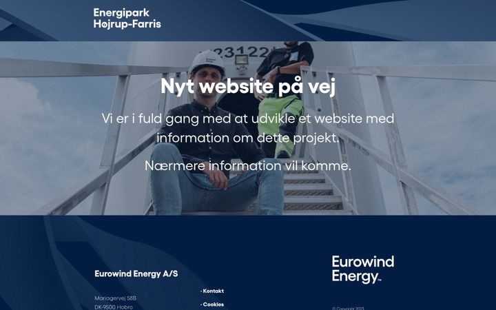Captura de pantalla de energiparkhojrupfarris.dk
