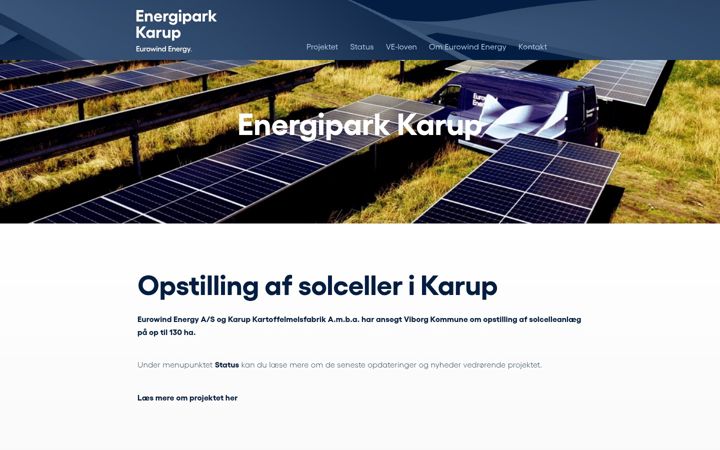 Captura de pantalla de energiparkkarup.dk