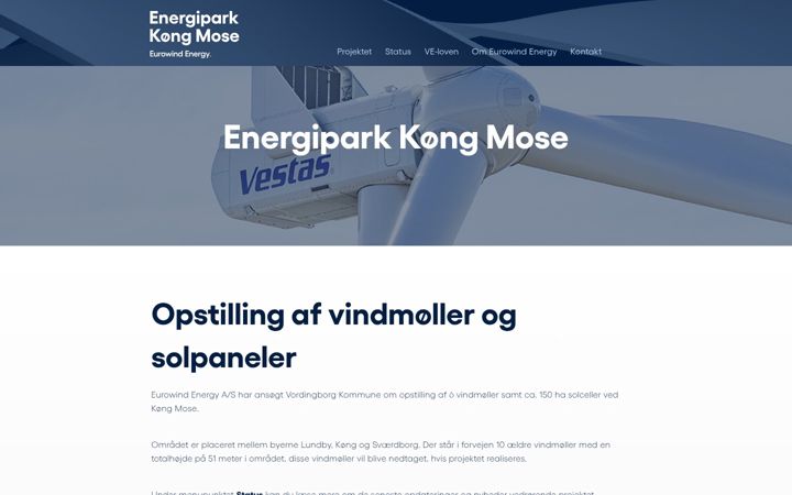 Captura de pantalla de energiparkkoengmose.dk