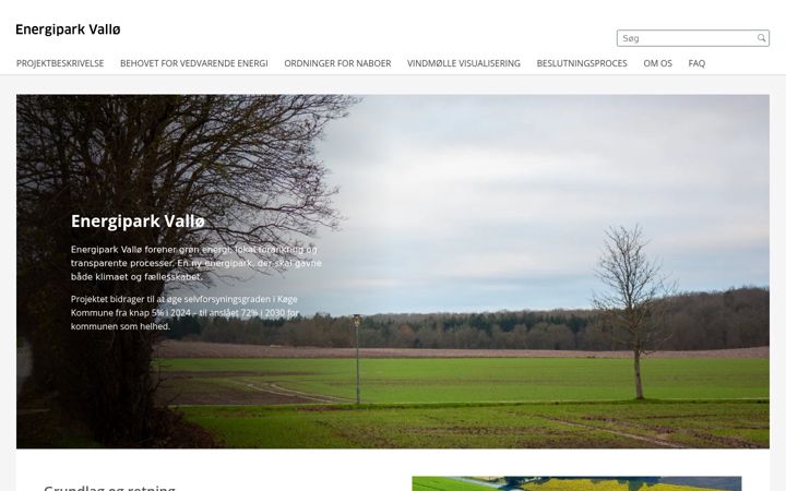 Captura de pantalla de energiparkvalloe.dk