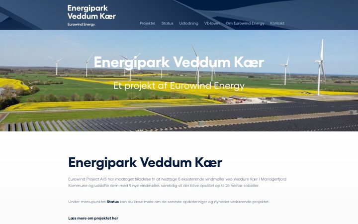 Captura de pantalla de energiparkveddumkaer.dk