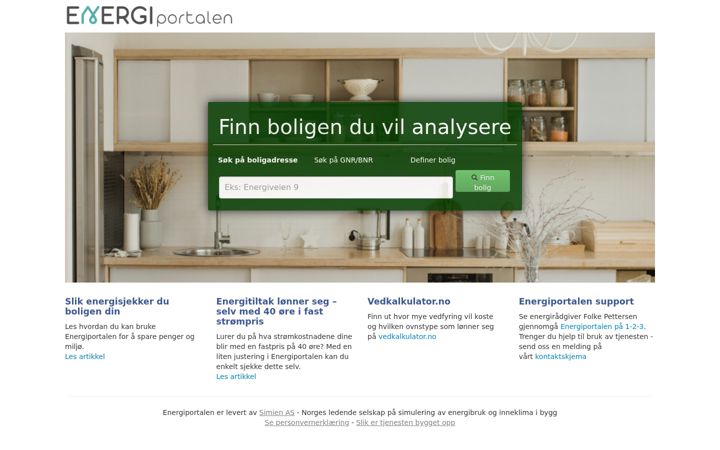 Screenshot of energiportalen.no