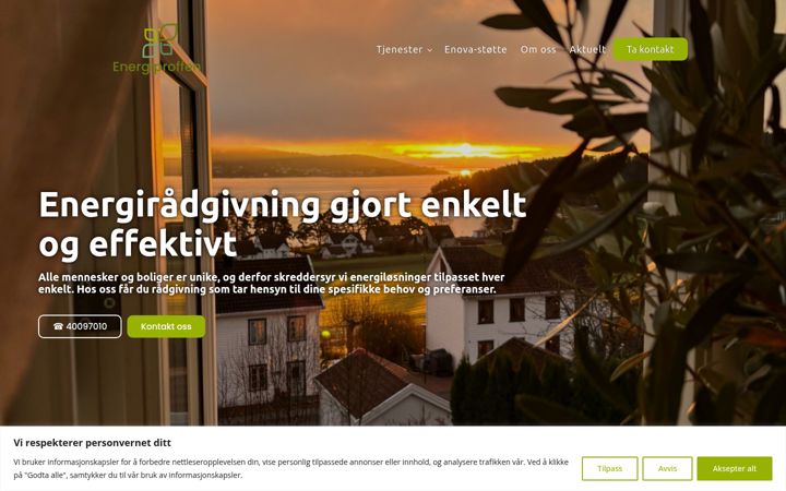 Screenshot van energiproffen.no