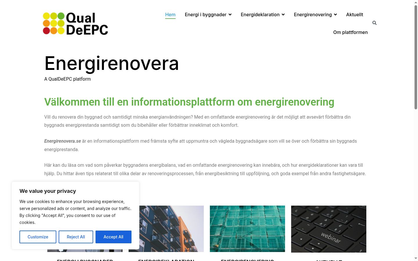 Screenshot des Einwilligungsbanners vor jeglicher Interaktion