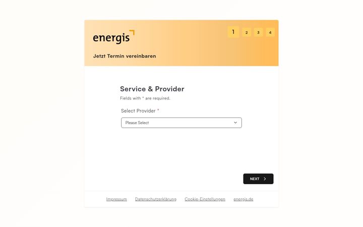 Screenshot of energis-terminbuchung.de