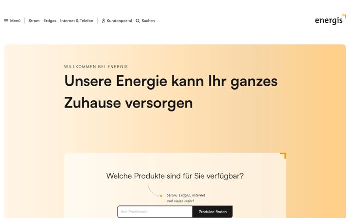 Screenshot of energis.de
