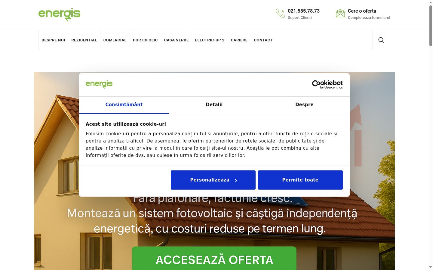 Screenshot of the consent banner shown before any interaction