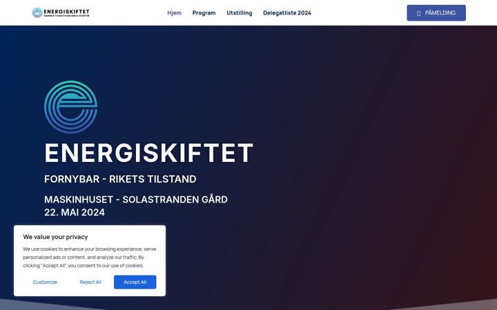 Screenshot of energiskiftet.no