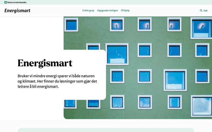 Screenshot van energismart.no