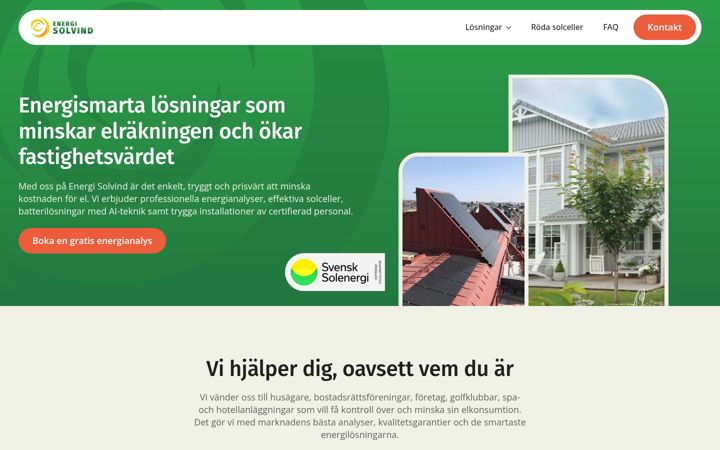 Screenshot von energisolvind.se