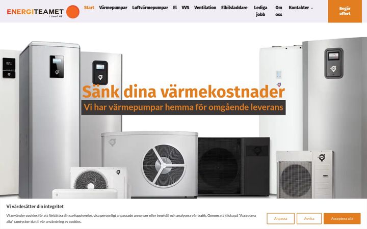 Screenshot of energiteamet.com