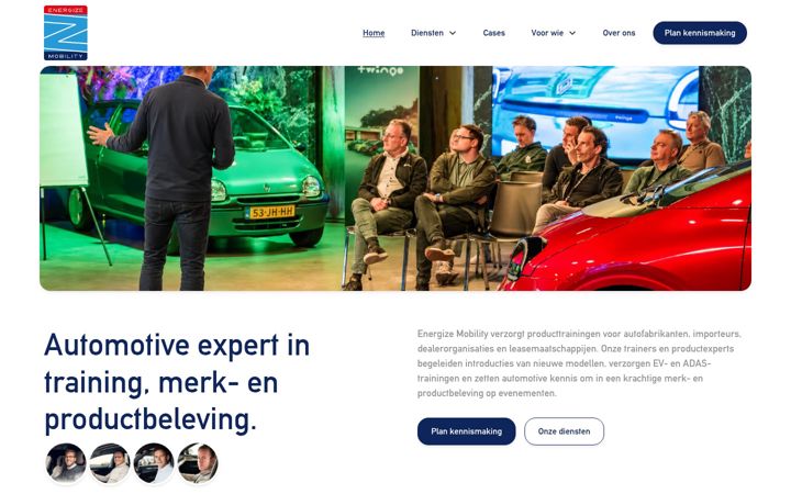 Ekraanipilt saidist energize-mobility.nl