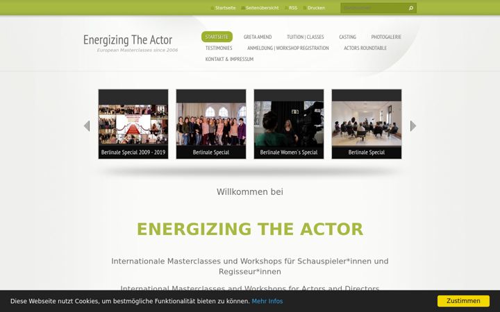 Screenshot of energizingtheactor.com