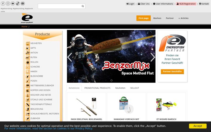 Screenshot von energofish.at