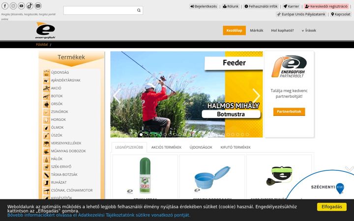Screenshot ta' energofish.hu