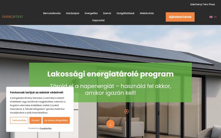 Snímek obrazovky energotest.hu
