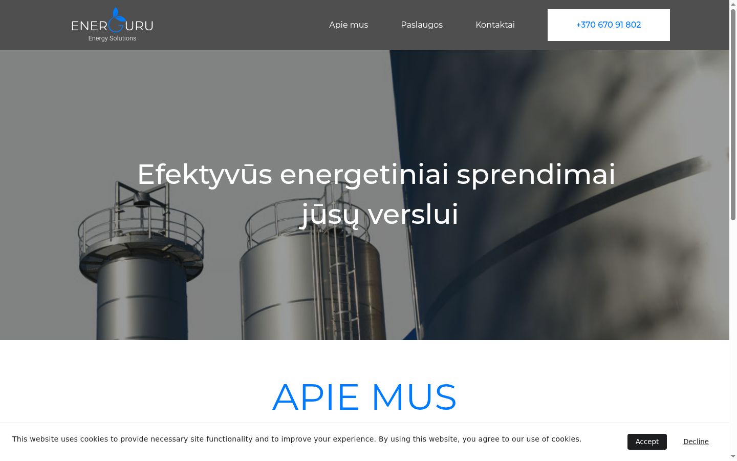 Screenshot del banner di consenso mostrato prima di qualsiasi interazione