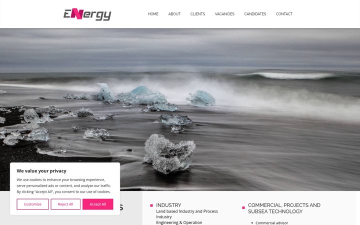 Screenshot van energy-as.no